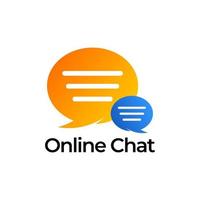 Online chat logo design vector