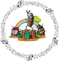 Cartoon beetle music band vector