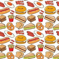 Seamless background design with different food vector