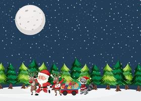 Christmas theme with Santa and reindeers vector