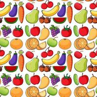 Seamless background design with fruits and vegetables vector