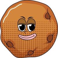 A cookie cartoon character on white background vector