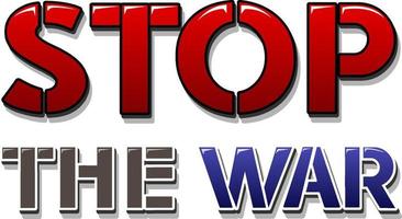 Font design with word Stop the war vector