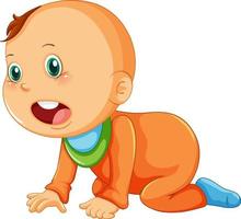 Cute baby crawling cartoon character vector