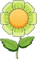 Green flower with leaves vector