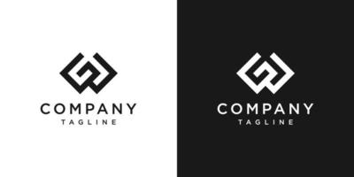 Creative Letter GW Monogram Logo Design Icon Template White and Black Background vector