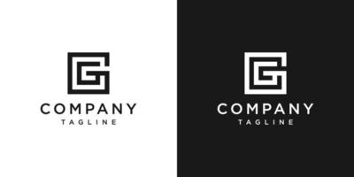 Creative Letter GG Monogram Logo Design Icon Template White and Black Background vector