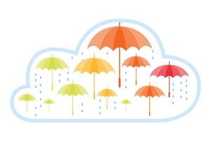 Umbrellas inside the cloud vector