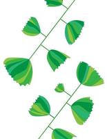 Sraight branches with green leaves vector