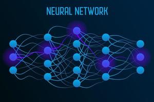 modelo de red neuronal con sinapsis reales entre neuronas vector