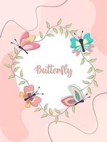 butterfly cards background vector