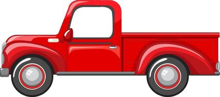 Old red truck on white background vector