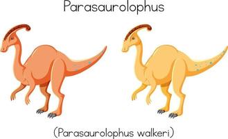 diseño de wordcard para parasaurolophus vector