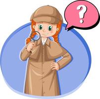 Detective looking for clues in template vector