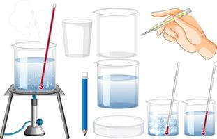 experimento científico de la temperatura del agua vector