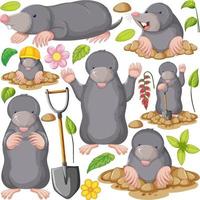 Seamless pattern with cute moles vector