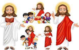 Holyman with happy children vector