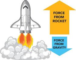 Liquid and solid rocket anatomy vector