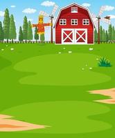 paisaje de la escena de la granja con granero vector