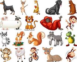 conjunto de personajes de dibujos animados de animales vector