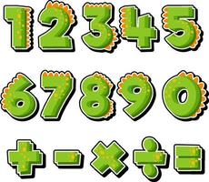 Counting number 0 to 9 and math symbols vector