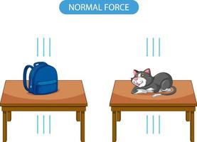 Normal force with object on the table