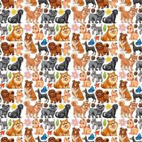 Seamless background with many dogs vector