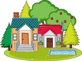House with swimming pool in the yard vector