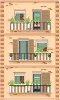 Apartment building with windows vector