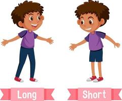 Opposite English Words long and short vector