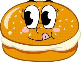 Bagel with happy face vector