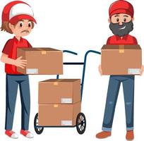 Delivery man with package vector