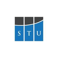 diseño de logotipo de letra stu sobre fondo blanco. concepto de logotipo de letra de iniciales creativas stu. diseño de letra stu. vector