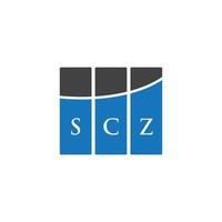 diseño de logotipo de letra scz sobre fondo blanco. concepto de logotipo de letra de iniciales creativas scz. diseño de letras scz. vector