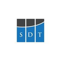 diseño de logotipo de letra sdt sobre fondo blanco. concepto de logotipo de letra de iniciales creativas sdt. diseño de letras sdt. vector