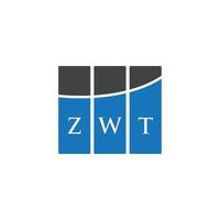 diseño de logotipo de letra zwt sobre fondo blanco. concepto de logotipo de letra de iniciales creativas zwt. diseño de letras zwt. vector