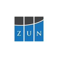 diseño de logotipo de letra zun sobre fondo blanco. concepto de logotipo de letra de iniciales creativas zun. diseño de letras zun. vector