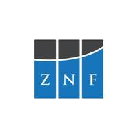 diseño de logotipo de letra znf sobre fondo blanco. concepto de logotipo de letra inicial creativa znf. diseño de letras znf. vector