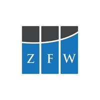 diseño de logotipo de letra zfw sobre fondo blanco. concepto de logotipo de letra inicial creativa zfw. diseño de letras zfw. vector