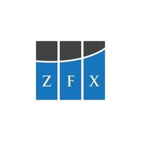 ZFX letter logo design on white background. ZFX creative initials letter logo concept. ZFX letter design. vector