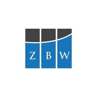 diseño de logotipo de letra zbw sobre fondo blanco. concepto de logotipo de letra inicial creativa zbw. diseño de letras zbw. vector