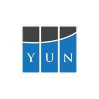 YUN letter logo design on white background. YUN creative initials letter logo concept. YUN letter design. vector