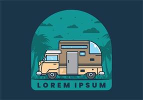 custom camper car flat illustration vector