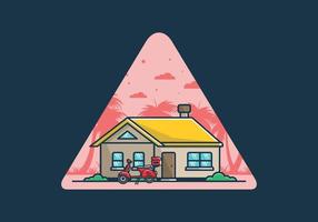 Colorful simple dream house flat illustration vector