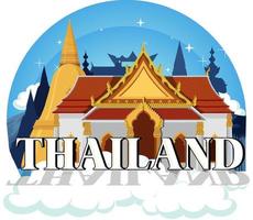 Travel Thailand attraction and landscape temple icon