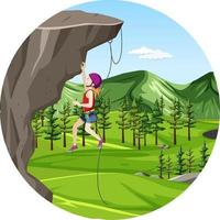 Rock climbing badge isolated vector