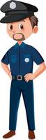Policeman in blue uniform vector