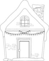 House doodle outline for colouring vector