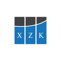 XZK letter logo design on white background. XZK creative initials letter logo concept. XZK letter design. vector