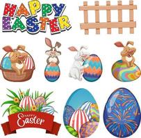 Easter theme with eggs and bunny vector